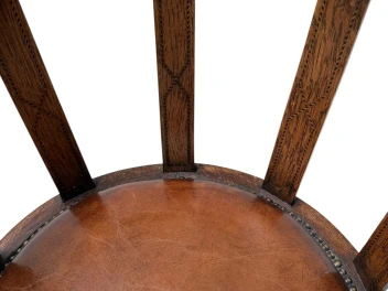 Art Deco Captain"s Chair or Armchair with Leather Seat, 1930s